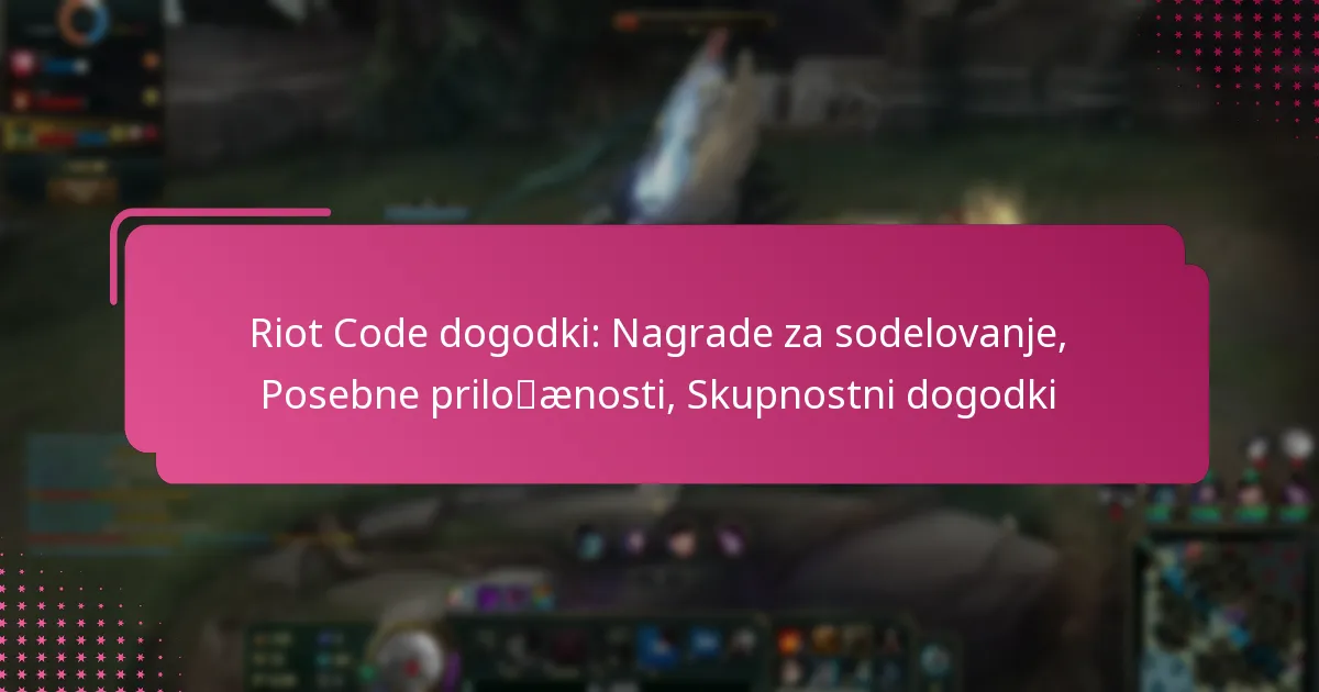 Riot Code dogodki: Nagrade za sodelovanje, Posebne priložnosti, Skupnostni dogodki