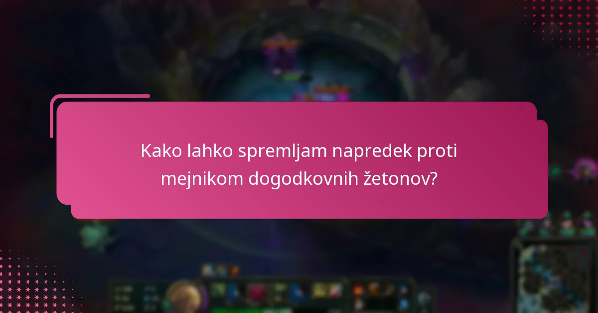 Kako lahko spremljam napredek proti mejnikom dogodkovnih žetonov?
