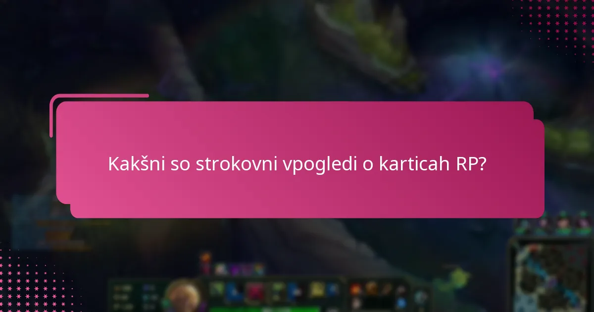 Kako se kartica RP primerja z alternativami?