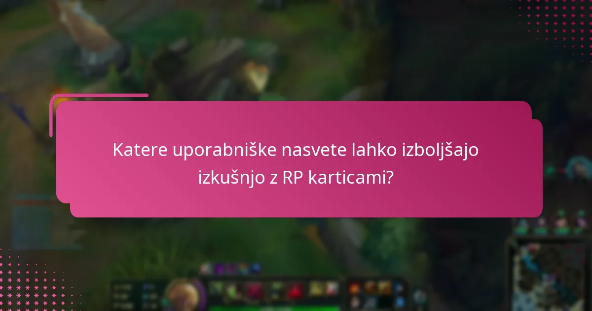 Katere alternative obstajajo za RP kartice?
